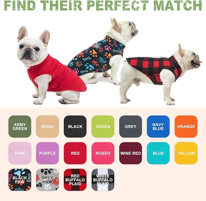 BEAUTYZOO Dog Fleece Vest Sweater Winter Jacket for Small and Medium Dogs with D-Ring Leash Cold Weather Coat Hoodie for XS S M Dogs Boy or Girls, Yellow XS