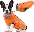 Lelepet Dog Coat Warm Dog Winter Coat Waterproof Dogs Jacket with Harness Built in Reflective Pet Fleece Vest Zip-Up Cold Weather Coats for Small Dogs Turtleneck & Windproof Yorkie Blaze Orange S