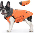 EMUST Winter Dog Coats, Fleece Dog Apparel for Cold Weather, British Style Windproof Warm, Orange, XS