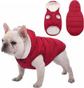 Fleece Hoodie for Dogs - Windproof Waterproof Coat, Winter Warm Jacket, Cold Weather Pet Apparel Clothes Vest for Small Medium Large Dogs (XS, Red)