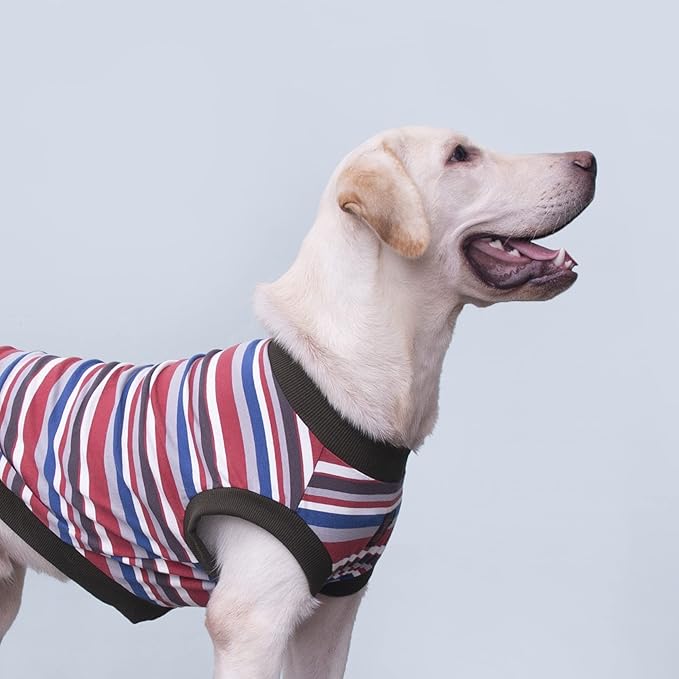 Extra Large Dog T Shirts Clothes Sleeveless Tank Top Vest for Labrador Rottweiler Great Dane, Red, 4X-Large