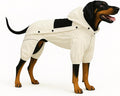 LOVELONGLONG Waterproof Dog Raincoat with Removable Hood – Outdoor Full Body Dog Jacket, Windproof Snowproof Shell Suit – All Season Pet Rain Gear Ivory XS