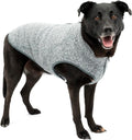Kurgo Core Dog Sweater with Fleece Lining - Cold Weather Pet Jacket, Zipper Opening, Adjustable Neck - Heather Black, Large