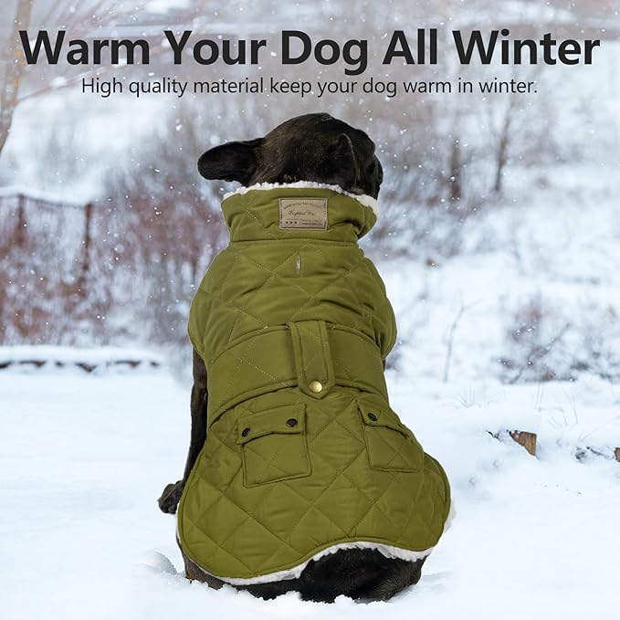KYEESE Dog Coat Thick Dog Coats for Medium Dogs Soft Dogs Jacket with Pocket Warm Pet Winter Puffer Coat with Leash Hole Waterproof Pets Clothes for Cold Weather Windproof Pet Sweater