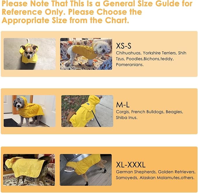 Lukovee Dog Raincoat, Adjustable Dog Rain Jacket with Clear Hooded Double Layer for Large Medium Small Dogs Puppies, Waterproof Rain Coat Poncho with Reflective Storage Pocket & Rim (Y,XXXL)