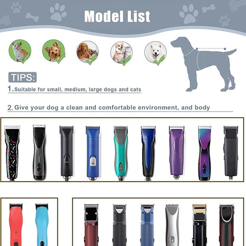 3PCS Wide Blades for Dog Grooming Blades Compatible with Andis,Oster A5,Wahl km10 Dog Clippers Stainless Steel Blades Blades for Animal Dog,Cat,Horse,Silver Size #10W+30W+5FW