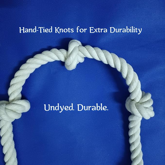 35" Dog Tug Toy – Strong 5-Knot White Cotton Rope for Active Chewers, Washable & Safe, Great for Indoor & Outdoor Play, Dental Cleaning, Medium & Large Dogs (22–88 lbs)