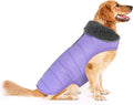 Dog Winter Coat, Waterproof Dog Jacket with Leash Hole, Reflective Adjustable Pet Snow Vest, Warm Fleece Sweater for Small Medium Large Dogs - Light Purple, M