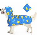 Reflective Dog Raincoat, Waterproof Dog Rain Jacket Hooded Poncho, Adjustable Rain Coat with Storage Pocket for Medium Dogs (Blue, Medium)