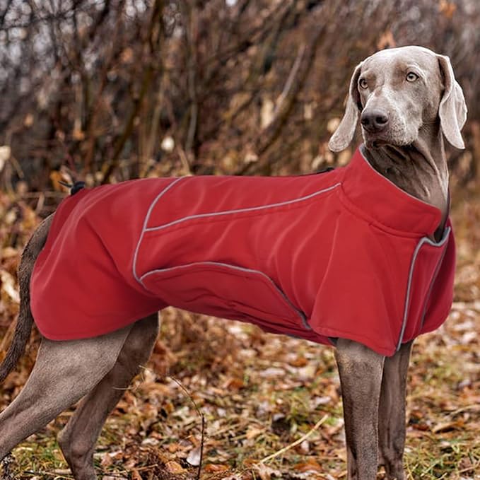 MIGOHI Dog Coat,Dog Jacket Waterproof,Winter Coat Windproof,XXL Fleece Jacket for Dogs Boy Girl,Cold Weather Coats for Dogs Hiking Camping,Golden Retriever,Labrador,Weimaraner,2XL,Red