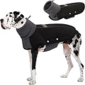 ASENKU Dog Coat, Dog Winter Jackets with Fleece Turtleneck, Windproof, Reflective Pet Snow Jacket for Cold Weather, Coats for Extra Large Size Dogs Black, XXXL