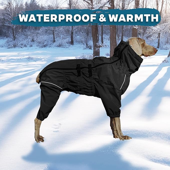 Small Medium Large Dog Raincoat, Waterproof Dogs Rain Jacket, Puppy Side Zipper Reflective Strip Leash Holes Elastic Raincoats