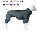 Lovelonglong Dog Coat - Warm Jacket, 4 Legs Covered Waterproof Windproof Reflective Dog Vest, Zippered Adjustable Outdoor Snow Jacket for Small to XXXXL Dogs, ArmyGreen