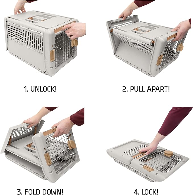 SportPet Designs Collapsible Pet Kennel, 19" X-Small (Tan)