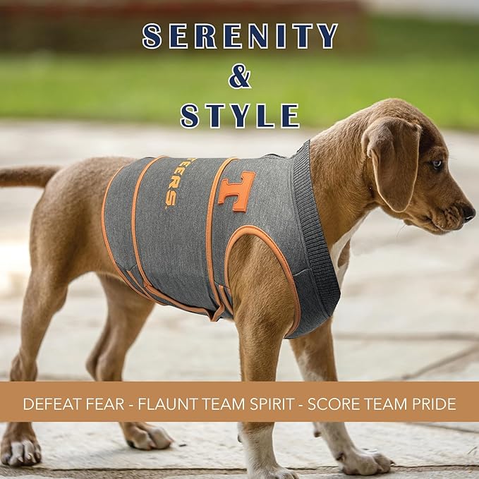 NCAA Tennessee Volunteers Dog Anxiety Shirt Calming Soothing Vest for Dogs Cats with Anxiety, Fears, Fireworks, Loud Noises, Dark, Lonely Keeps Dogs Calm Feeling Safe, Relaxing Jacket X-Small