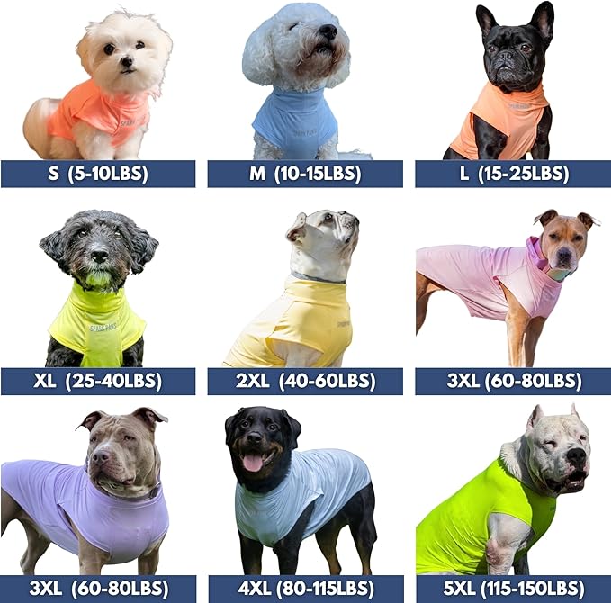 Spark Paws Sunblock Dog T-Shirt, SPF30 Protection, Lightweight Breathable Quick Dry for Dogs with Sensitive Skin - Peach & Mint (Set of 2) - 4XL