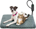 GASUR Heated Dog Bed, Waterproof Cat Heating Pad with Timer Temperature Adjustable, Indoor Heated Electric Pet Bed for Cats Dogs, Auto Power-Off, Anti-bite Pet Heated Pad, 28''x16'', Medium