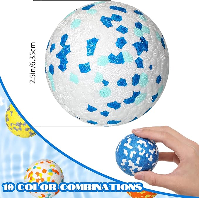 Lenwen 10 Pcs Dog Toy Ball for Aggressive Chewers Interactive Dog Ball for Boredom and Stimulating Bouncy Floating Rubber Toy for Large Medium Small Puppy(2.5 Inch,Bright Color)