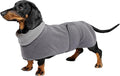 Geyecete Dachshund Sweater - Padded Fleece Lining, High Collar Dog Jacket, Adjustable Sizes - Gray-XS