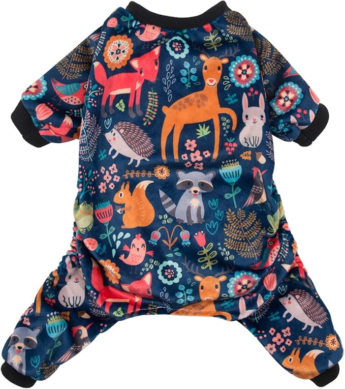 CuteBone Small Dogs Outfit Soft Puppy Onesies Pjs Dog Pajamas Pet Coat Cat Apparel Comfy Doggie Jumpsuit Bodysuit for All Seasons P75L