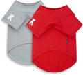 Koneseve Dog Shirt Breathable Cloth Stretchy for Small Medium Dogs 2-Pack Sunny Red & Smoky Blue 2XL