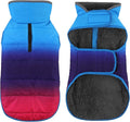 Dog Winter Coat, Waterproof Dog Jacket with Leash Hole, Reflective Adjustable Pet Snow Vest, Warm Fleece Sweater for Small Medium Large Dogs - Gradient Blue, XS