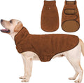 Malier Dog Winter Coat, Reversible Fleece Dog Cold Weather Coats, Windproof Warm Snow Puppy Jacket Vest Pet Clothes for Small Medium Large Dogs (Brown, Small)