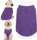 Small Dog Sweaters with Leash Hole Turtleneck Dog Sweaters Knitwear Boys Girls Warm Soft and High Stretch Pet Clothes for Fall Winter，Pet Shirts for Kitten Puppy Purple Small