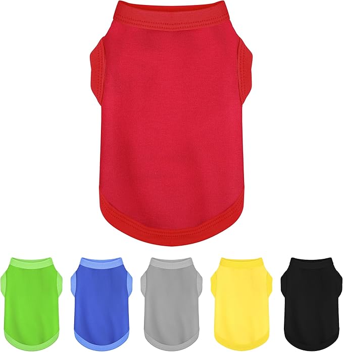 Elevate Your Dog's Fashion Quotient with Colorful and Breathable Sleeveless Cotton Shirts! Perfect Pet Apparel for Small to Medium Dogs Red XXL