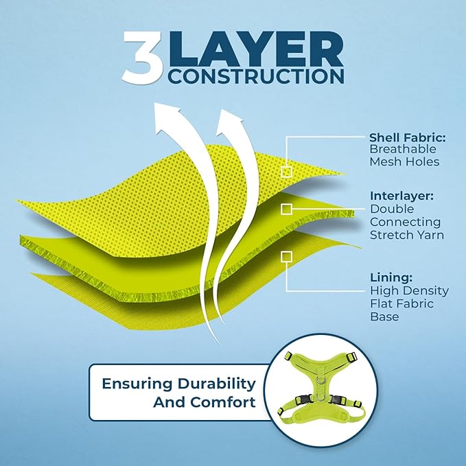 Voyager Step-in Lock Adjustable Cat Harness w. Cat Leash Combo Set with Neoprene Handle 5ft - Supports Small, Medium and Large Breed Cats by Best Pet Supplies - Lime Green, XXS