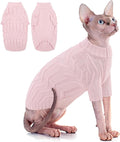 ASENKU Cat Sweater Soft Warm Puppy Clothes Knitwear for Kittens & Small Dogs, Thick Knitted Sweater for Sphynx Hairless Cats Teacup Chihuahua and Extra Small Dogs (Pink, M)