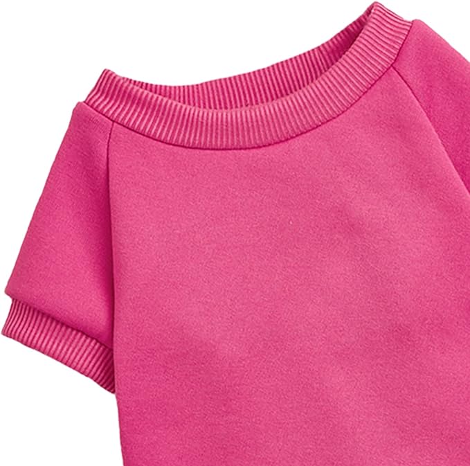 Puppy Sweater for Small Dogs Clothes Warm Winter Cat Clothe Pet Sweatshirt Knitwear Doggie Kitten Clothing, Rose, Small