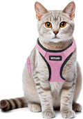 Cat Harness Escape Proof with Leash for Walking, Travel Vest Soft Chest Support, Adjustable Size, Escape Proof Soft Adjustable Vest Harnesses, Breathable, Kittens, Small Dogs (美/背縄/粉2/XS)
