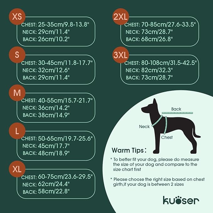Kuoser Canvas Dog Coat, Warm Dog Jacket Reflective Fleece Pet Cold Weather Coat, Warm Doggie Clothes Waterproof Winter Vest with Zipper Leash Hole for Small Medium Large Dogs, Brown XL