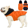 Nanaki Warm Dog Puffer Jacket With Hood-Soft Reflective Dog Coat For Medium Dogs Cold Weather,Lightweight Windproof Snowproof Puffer Vest For Outdoor Walking Hiking, Adjustable Snowsuit Easy On,Orange