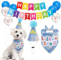 SCENEREAL Dog Birthday Bandana Hat Set, Puppy Birthday Party Supplies for Boys Dogs, Pet Birthday Scarf Outfit with Sign Banner and Balloons for Small Medium Large Dogs