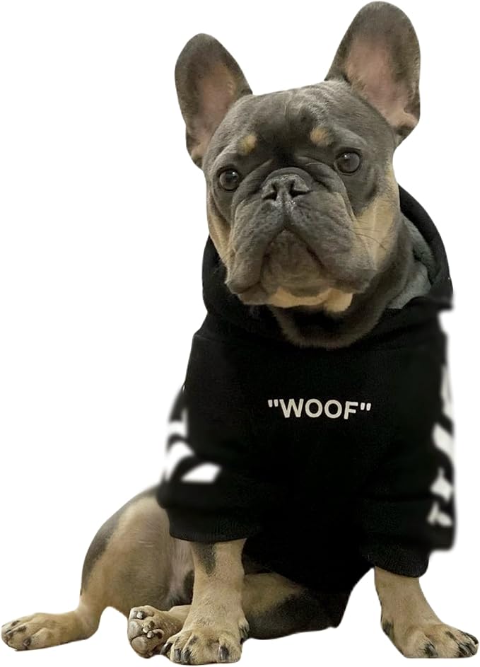 ChoChoCho Stylish Dog Hoodie Dog Clothes Streetwear Cotton Sweatshirt Fashion Outfit for Dogs Cats Puppy Small Medium Large (S, Black)