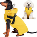 SlowTon Dog Raincoat Waterproof - Dog Rain Jacket with Harness and Hood Lightweight, Reflective Dogs Rain Coat for Large Medium Small Dogs Girl Boy Puppy Poncho Pet Clothes (Yellow, 2XL)