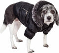 PET LIFE Classic Metallic Fashion Pet Dog Coat Jacket Parka w/ 3M Insulation and Removable Hood, X-Small, Metallic Black