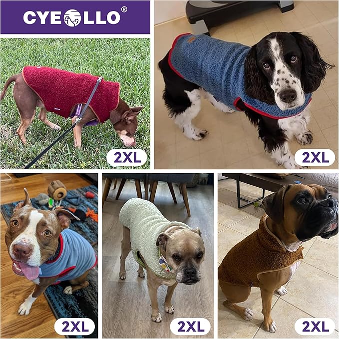 cyeollo Sherpa Dog Coat Turtleneck Reversible Fleece Vest Sweater Thick Pet Clothes for Cold Weather Winter Jacket Warm Dog Coats for Medium Large Dogs, Pink XXL