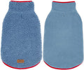 cyeollo Warm Dog Coat Sweater Reversible Dog Jacket Winter Fleece Sherpa Vest Pet Clothes Doggie Jackets for Cold Weather Puppy Cat Apparel Coats for Small Dogs, Blue M