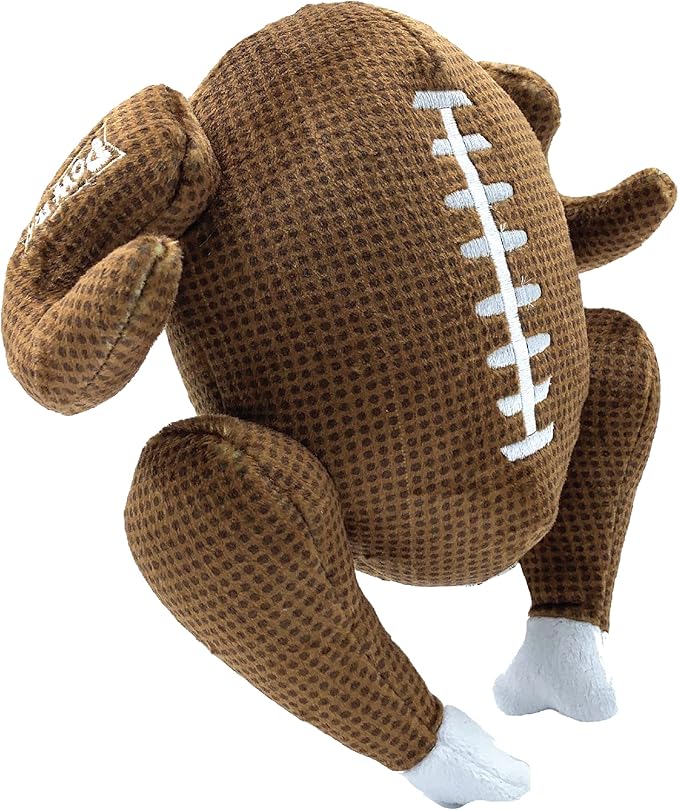 Huxley & Kent Funny Dog Toy w/Squeaker – Thanksgiving Fall Power Plush Squeaky Dog Toys for Small, Medium & Large Dogs – Soft Stuffed Animal for Indoor Play & Fetch - Turkey Bowl, Large