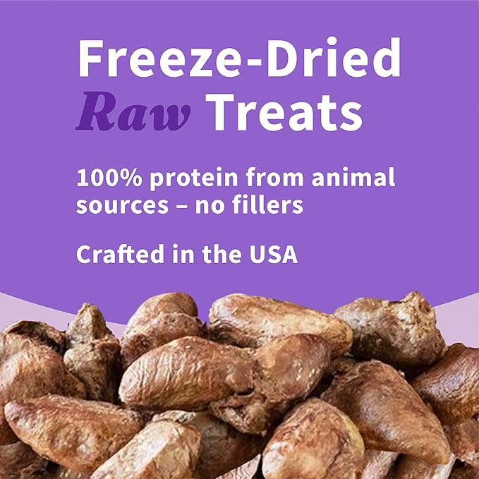 Halo Freeze Dried Raw Dog Treats, 100% Chicken Hearts Recipe, Dog Treats Pouch, All-Natural High Protien Treat, 2 Oz Pouch