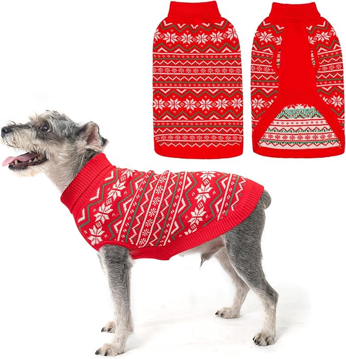 SCENEREAL Dog Sweaters for Small Dogs - Soft, Warm Turtleneck Small Dog Sweater, Ugly Knit Dog Christmas Outfits for Dachshund, Chihuahua, Pug, Yorkie,Winter Pet Clothes Girl Boy, XS