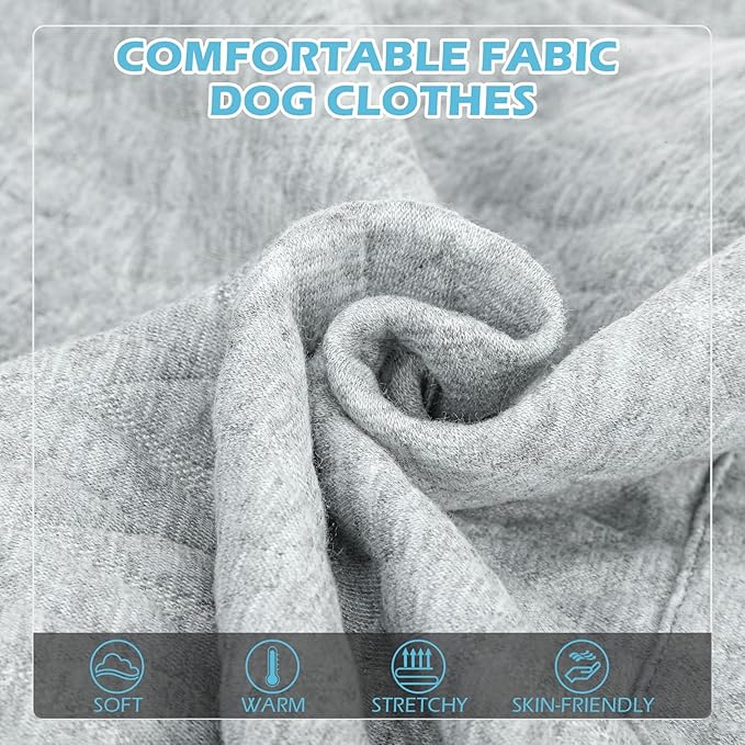 EXPAWLORER Textured Cable Knit Basic Dog Hoodie, Elevated Style Dog Sweater with Leash Hole and Pocket, Soft and Warm Pet Winter Coat, Cold Weather Clothes for Small Medium Large Dogs Cats,Grey XS