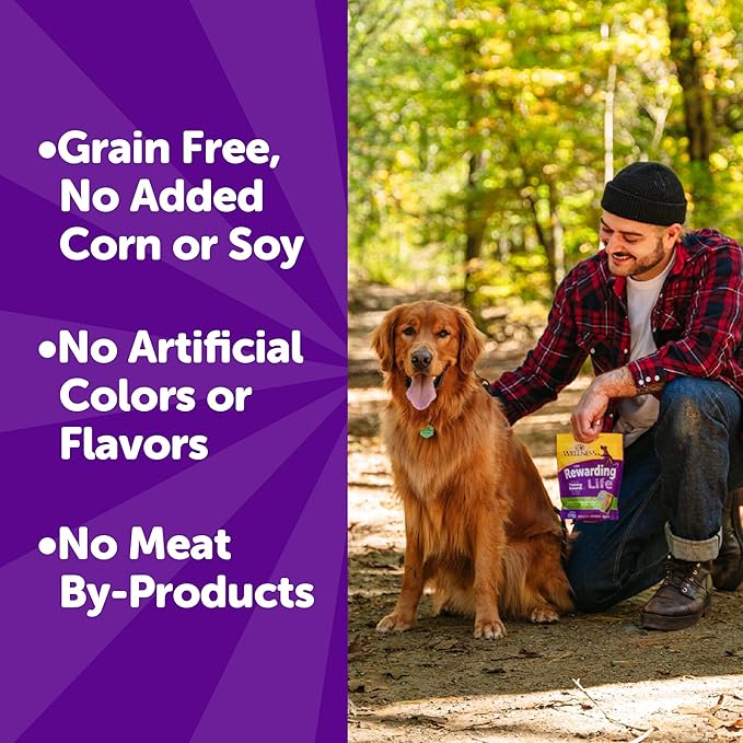 Wellness Rewarding Life Dog Treats, Training Treat, Grain Free, Soft Chicken & Venison (6 Ounce Bag)