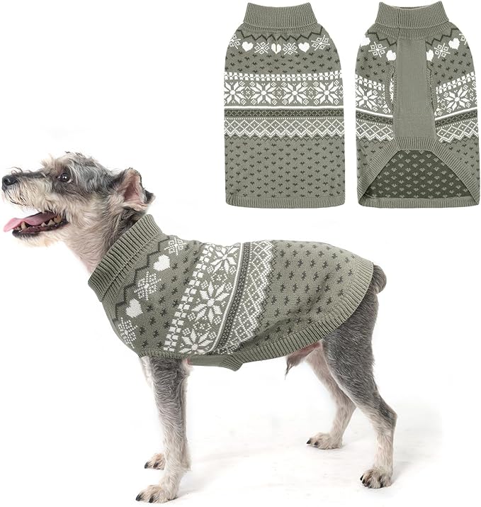 SCENEREAL Dog Sweaters for Small Dogs - Soft, Warm Turtleneck Small Dog Sweater, Ugly Knit Dog Christmas Outfits for Dachshund, Chihuahua, Pug, Yorkie,Winter Pet Clothes Male Female,Grey