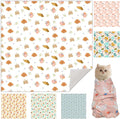 27.6" Cat Grooming Wrap, Cat Wrap for Cutting Nails, Self-Adherent Fabric Wrap for Cats, Burrito Wrap Anti-Scratch, Anti-Escape, Multifunctional Swaddle Wrap Pet Tool (Floral, X Large)
