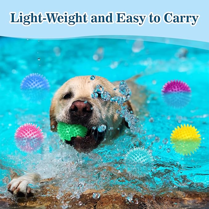 24 Pack 2.5 Inch Squeaky Dog Toy Balls Cleans Teeth and Promotes Dental and Gum Health, Spiky Dogs Chew Toys for Small, Medium & Large Dogs, Small Dog Balls for Aggressive Chewers, 8 Colors