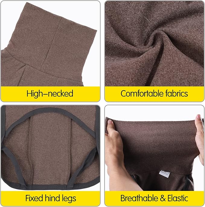 Dog Sweater Pullover Cold Weather Vest for Dogs Dog Sweatshirt & Jacket for Indoor and Outdoor Use (X-Small, Brown)